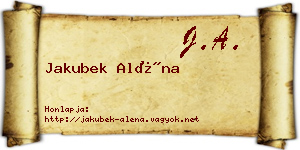 Jakubek Aléna névjegykártya